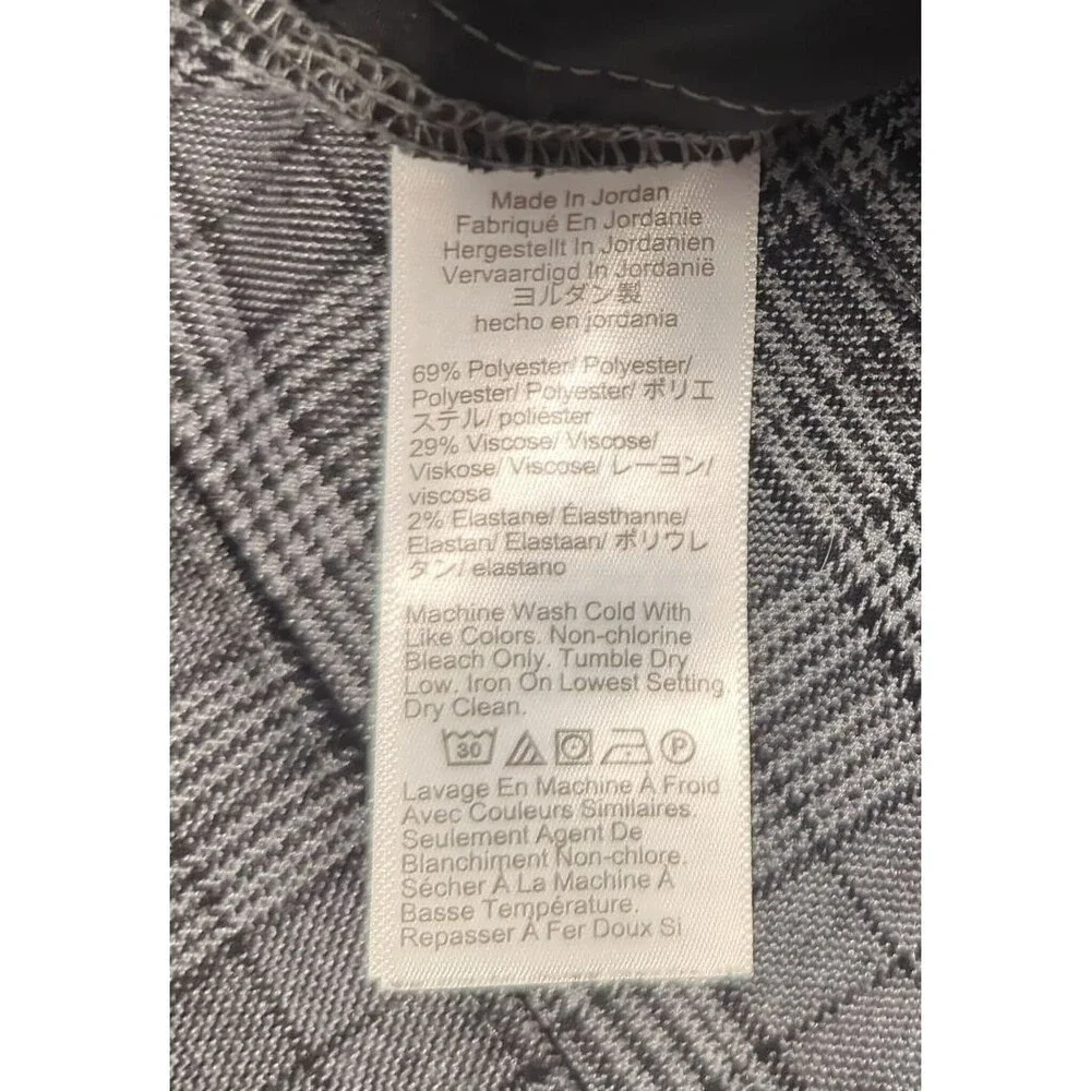 J.Crew Grey Glen Plaid Wide Leg Trousers High Rise Women's 16 W38 L29 Business
